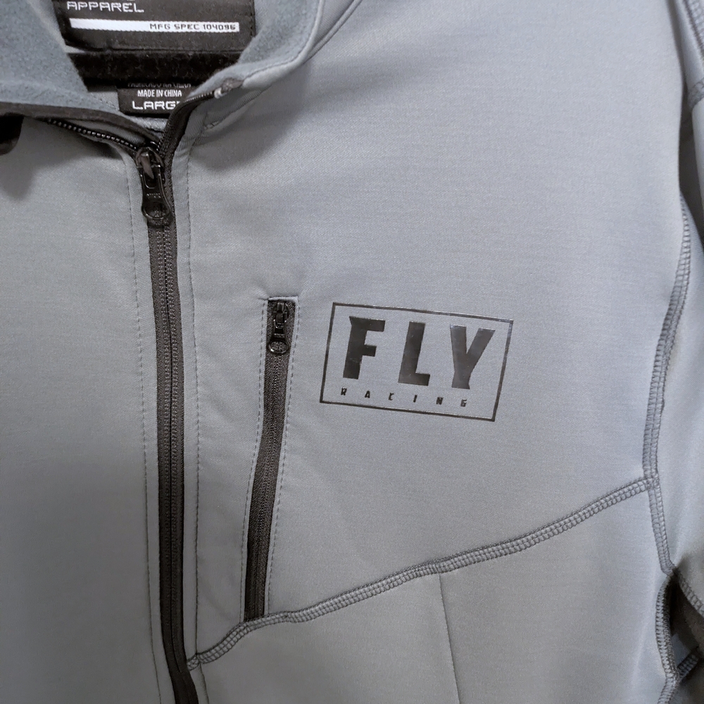 Men's Performance Jacket in Gray Fly Racing Size Large Full Zip - Picture 7 of 7